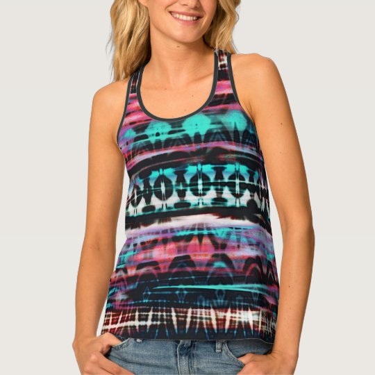 Modern Ethnic Tribal Stripe, Racerback Tank Top