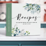 Modern Eucalyptus Botanical Bridal Shower Recipe Binder<br><div class="desc">A beautiful eucalyptus botanical greenery bridal shower cookbook. Personalize it with the brides name and shower date. Have guests bring their favourite recipes to share with the new bride. Designed for you by Blackberry Boulevard.</div>