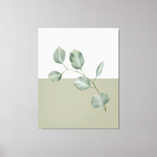 Modern Eucalyptus Colorblock Quad Panels Canvas Print