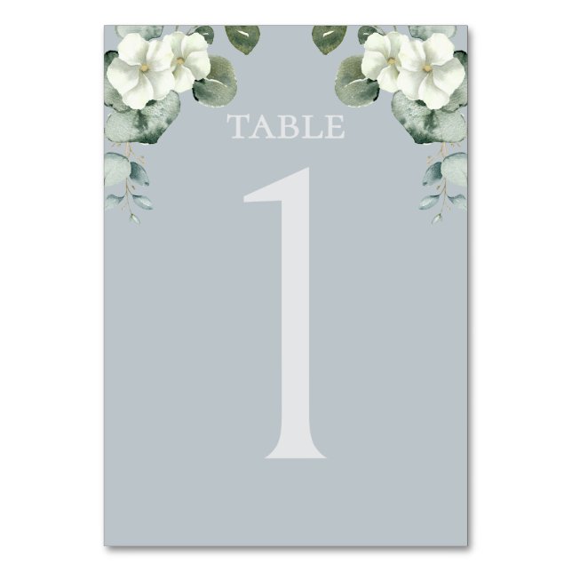 Modern Eucalyptus Design Wedding  Table Number (Front)