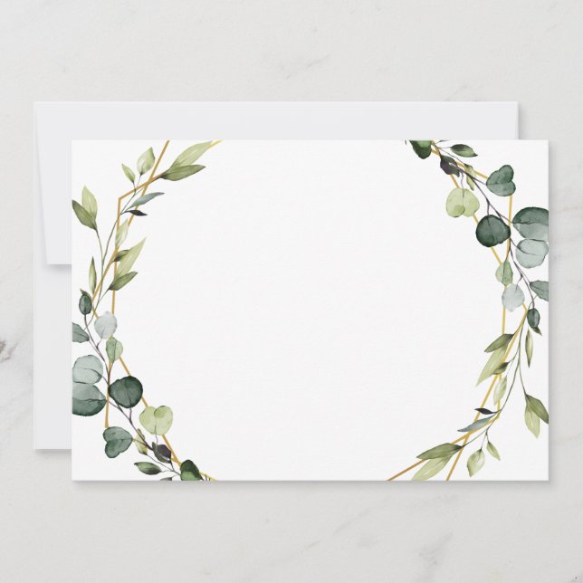 Modern Eucalyptus Foliage Wreath Frame Boho Card (Front)