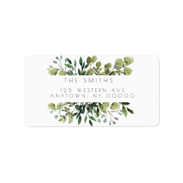 Modern Eucalyptus Frame Return Address Labels (Front)