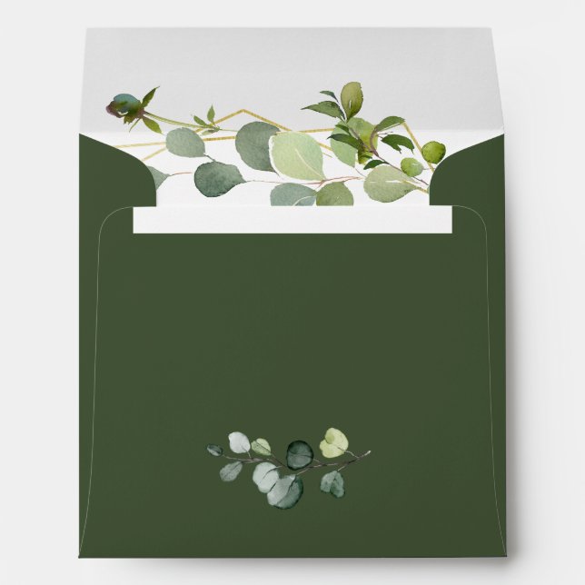 Modern Eucalyptus Geometric Frame Envelope (Back (Bottom))