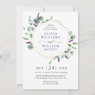 Modern Eucalyptus Geometric Frame REHEARSAL DINNER Invitation