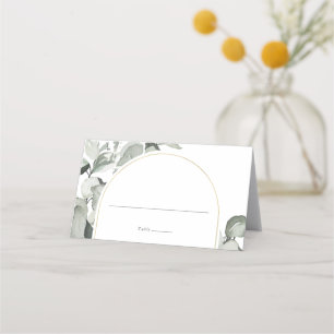 Modern Eucalyptus Gold Arch Wedding Place Card