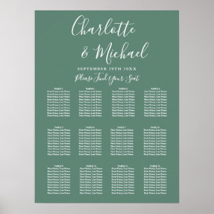 Modern Eucalyptus Green Wedding Seating Chart