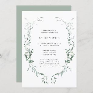 Modern Eucalyptus Greenery Elegant Bridal Shower Invitation