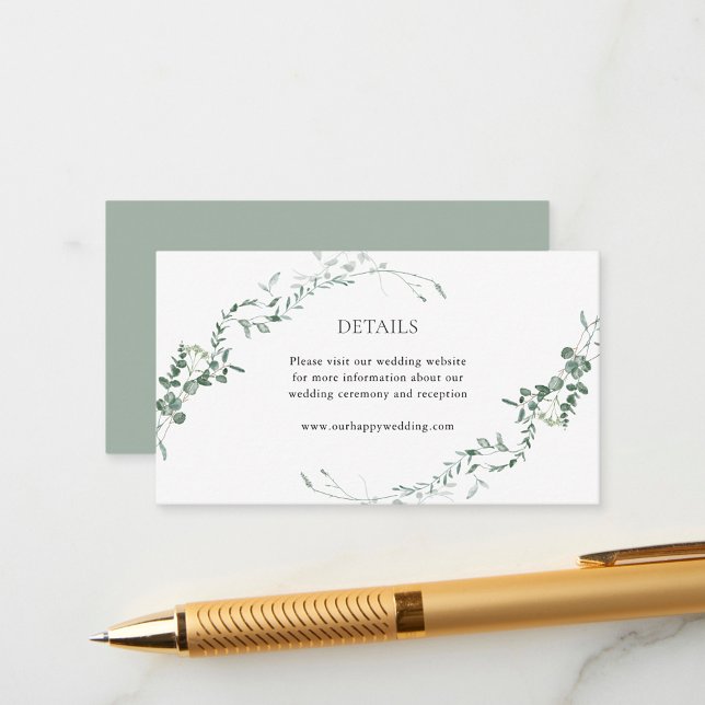Modern Eucalyptus Greenery Elegant Garden Wedding Enclosure Card (Creator Uploaded)