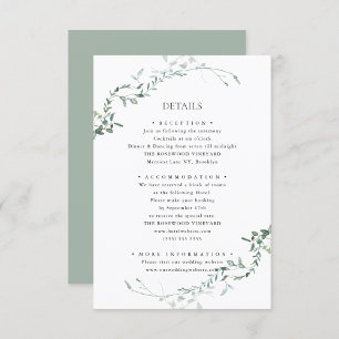 Modern Eucalyptus Greenery Elegant Garden Wedding Enclosure Card