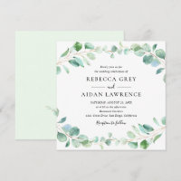 Modern Eucalyptus Greenery Foliage Wedding Square