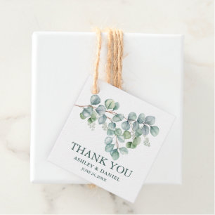 Modern Eucalyptus Greenery Thank You Wedding Twine Favour Tags