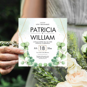 Modern Eucalyptus Greenery Wedding Celebration Invitation