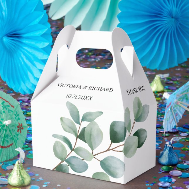 Modern Eucalyptus Greenery Wedding Favor Box (Party)