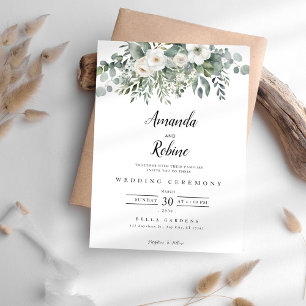 Modern Eucalyptus Greenery Wedding Invitation