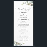 modern eucalyptus greenery wedding program<br><div class="desc">watercolor eucalyptus greenery with an elegant frame . You can personalize the text and colours on this wedding program template.</div>