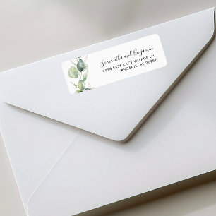 Modern Eucalyptus Greenery Wedding Return Address