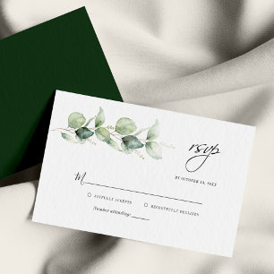 Modern Eucalyptus Greenery Wedding RSVP Card