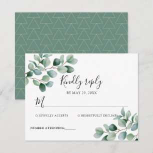 Modern Eucalyptus Greenery Wedding RSVP Card