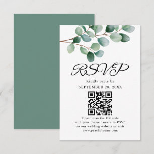 Modern Eucalyptus Greenery Wedding RSVP Card