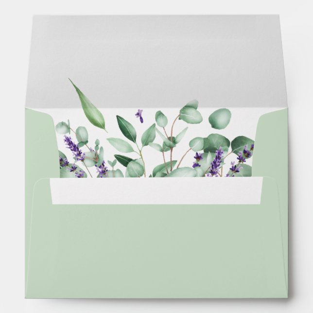 Modern Eucalyptus Lavender Foliage for 5x7 card Envelope (Back (Bottom))
