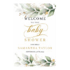 Modern Eucalyptus leaves gold boho welcome sign