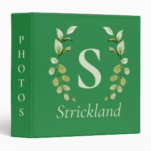 Modern Eucalyptus Monogram Photo Album Binder