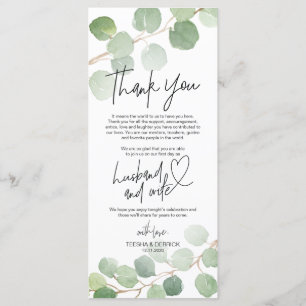 Modern eucalyptus Place Setting Thank You Card