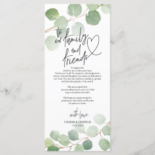 Modern eucalyptus Place Setting Thank You Card