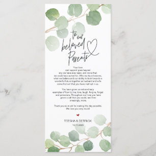 Modern eucalyptus Place Setting Thank You Card