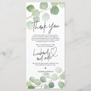 Modern eucalyptus Place Setting Thank You Card