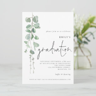 Modern Eucalyptus Script 2024 Graduation Invitation