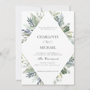 MODERN EUCALYPTUS WEDDING  INVITATION