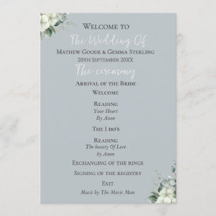 Modern Eucalyptus Wedding Program
