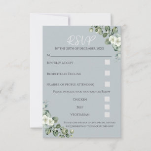 Modern Eucalyptus Wedding RSVP Response Card