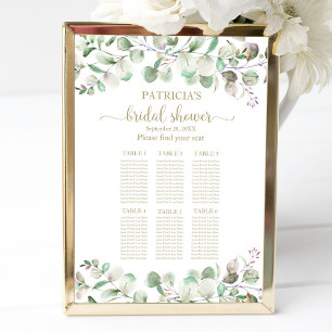 Modern Eucalyptus Wedding Seating Chart Sign Decor