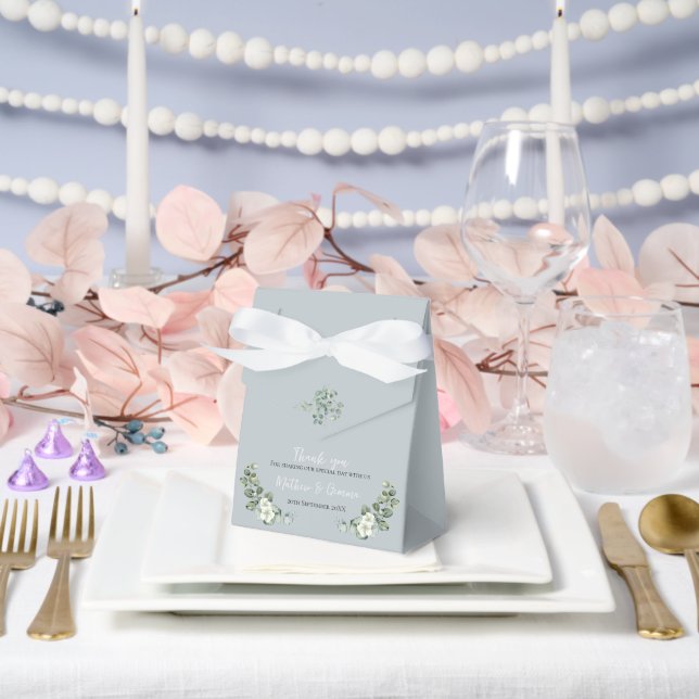 Modern eucalyptus Wedding Tent Favor Box (Wedding)