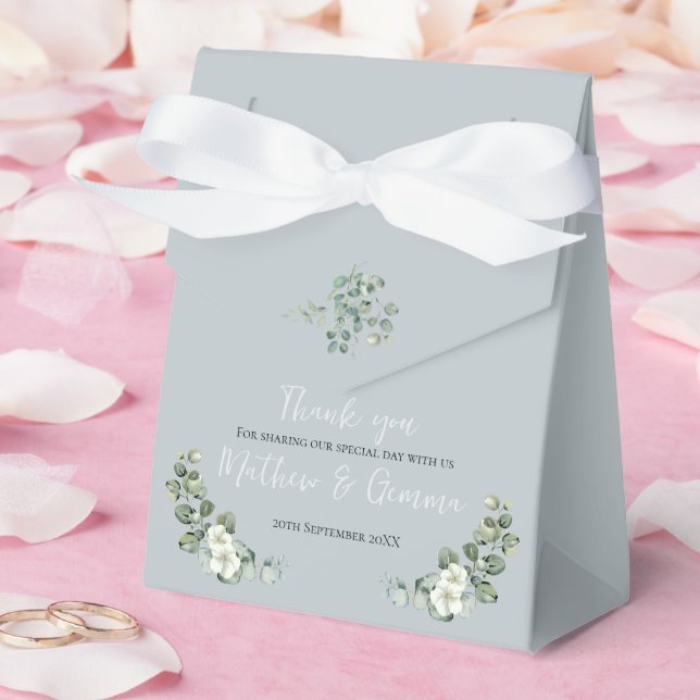 Modern eucalyptus Wedding Tent Favor Box (Wedding)