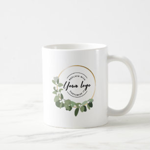 Modern Eucalyptus Wreath Custom Business logo Coffee Mug