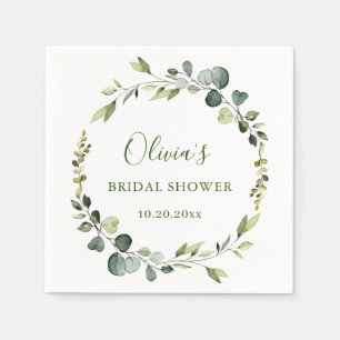 Modern Eucalyptus Wreath Frame Bridal Shower Boho Napkin