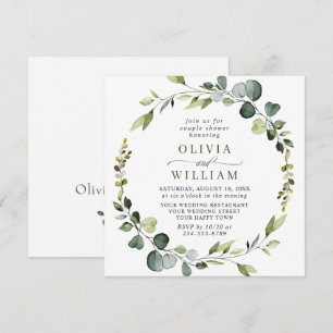 Modern Eucalyptus Wreath Frame COUPLE SHOWER Invitation