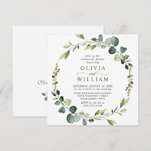 Modern Eucalyptus Wreath Frame REHEARSAL DINNER Invitation