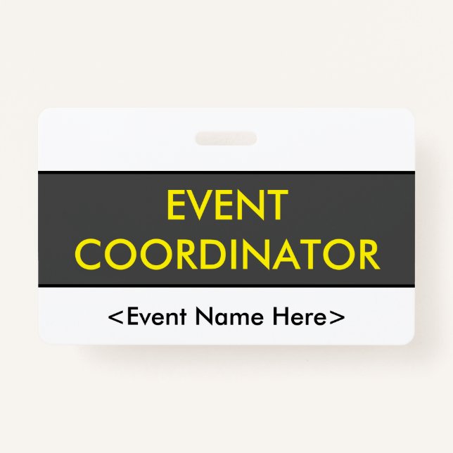 Modern "EVENT COORDINATOR" Badge (Front)