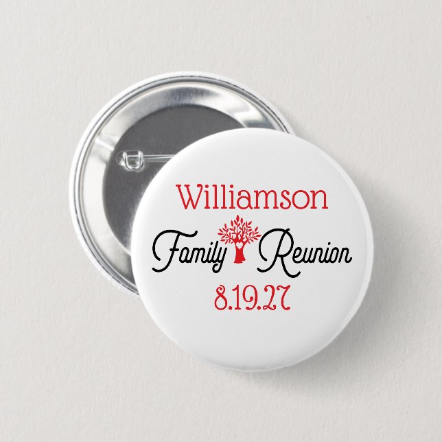 Modern Event Family Reunion 2 Inch Round Button (Front & Back)