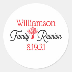 Modern Event Family Reunion Classic Round Sticker