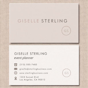 Modern Event Planner Blush Pink Minimalist Luxury  Business Card