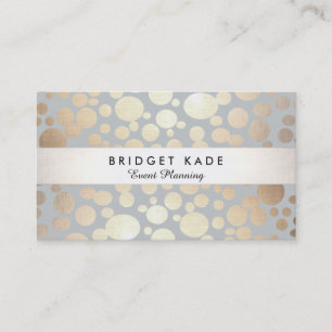 Modern Event Planner Gold & Silver Spotted Pattern Business Card