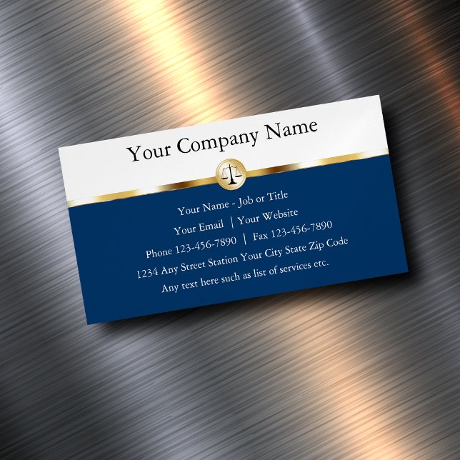 Modern Executive Attorney Theme Magnetic Business Card (Creator Uploaded)