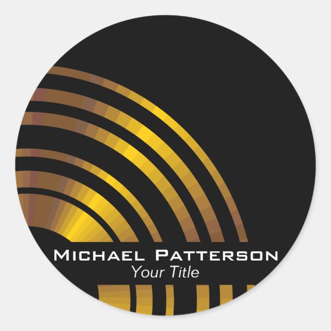 Modern Executive Circles Professional Personalized Classic Round Sticker (Front)