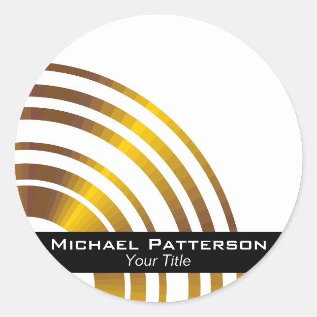Modern Executive Circles Professional Personalized Classic Round Sticker (Front)