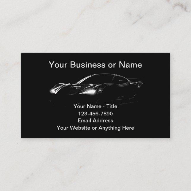 Modern Exotic Automotive Services Business Card (Front)